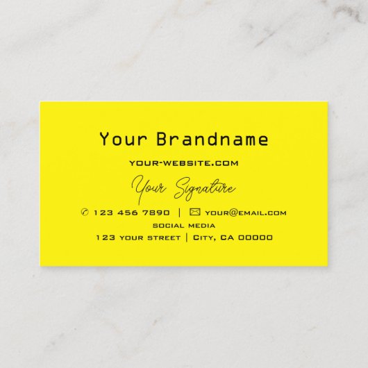 市松模様に白黒黄モダン 名刺 (裏面)