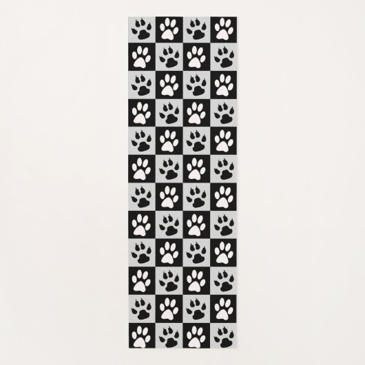 市松模様に白黒 ヨガマット (正面)