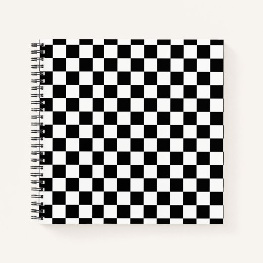 市松模様に競走旗デザイン ノートブック (正面)