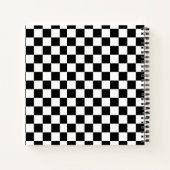 市松模様に競走旗デザイン ノートブック (裏面)