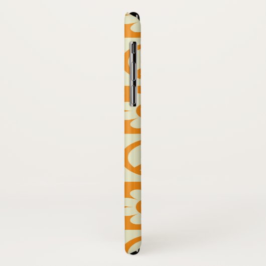 市松模様に笑顔の花ピースサインオレンジカスタム色 Case-Mate iPhoneケース (裏面/左)