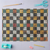 市松模様に紙吹雪 薄葉紙 (クラフト)