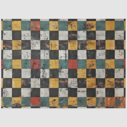 市松模様に紙吹雪 薄葉紙 (正面)