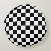 市松模様に終旗オートレーシングパタカスタムーン ラウンドクッション (裏面)