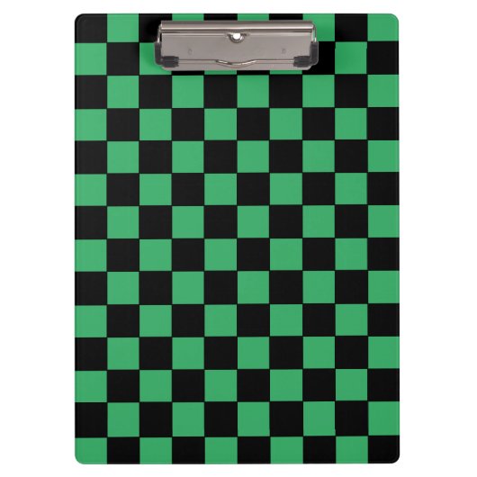 市松模様に緑と黒 クリップボード (正面)