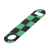 市松模様に緑と黒 スピード栓抜き (正面アングル)
