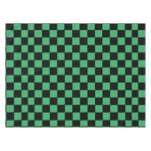 市松模様に緑と黒 テーブルクロス (正面(横))