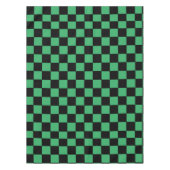 市松模様に緑と黒 テーブルクロス (正面)
