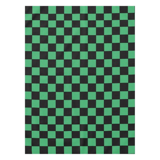 市松模様に緑と黒 テーブルクロス (正面)