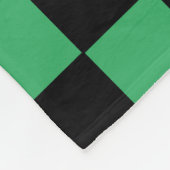 市松模様に緑と黒 フリースブランケット (角)