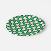 市松模様に緑と黒 ペーパープレート (アングル)