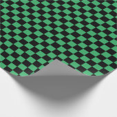 市松模様に緑と黒 ラッピングペーパー (角)
