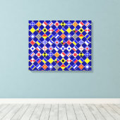 市松模様に航海の信号フラグの色 キャンバスプリント (インサイチュ (ウッドフロア))