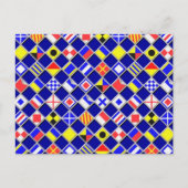 市松模様に航海の信号フラグデコー ポストカード (正面)