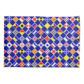 市松模様に航海の信号フラグ 枕カバー (裏面-左)