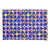 市松模様に航海の信号フラグ 枕カバー (正面左)