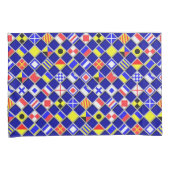 市松模様に航海の信号フラグ 枕カバー (正面右)