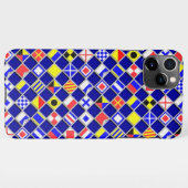 市松模様に航海の信号フラグ iPhoneケース (裏面横)