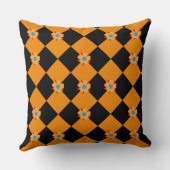 市松模様に花 クッション (裏面)