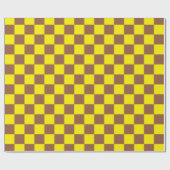 市松模様に茶と黄 ラッピングペーパー (フラット)