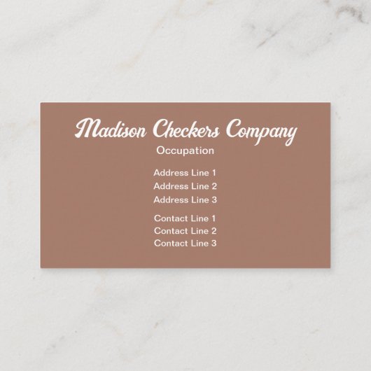 市松模様に茶の茶色の白レトロモノグラム 名刺 (裏面)