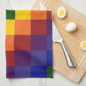 市松模様に虹 キッチンタオル (四つ折り)