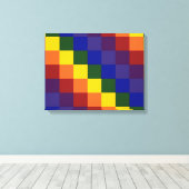 市松模様に虹 キャンバスプリント (インサイチュ (ウッドフロア))