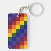市松模様に虹 キーホルダー (裏面)