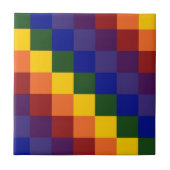 市松模様に虹 タイル (正面)