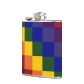 市松模様に虹 フラスク (左)