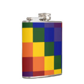 市松模様に虹 フラスク (右)