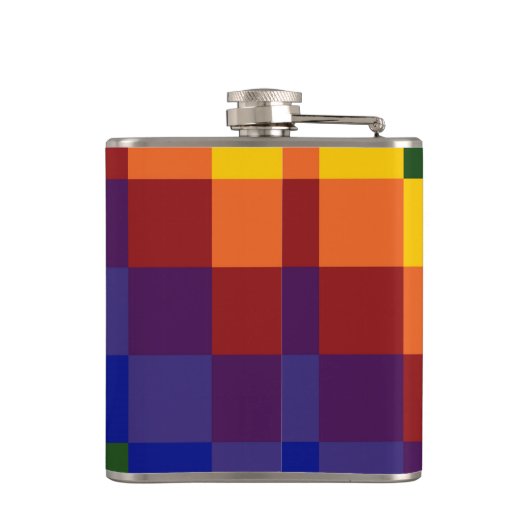 市松模様に虹 フラスク (裏面)