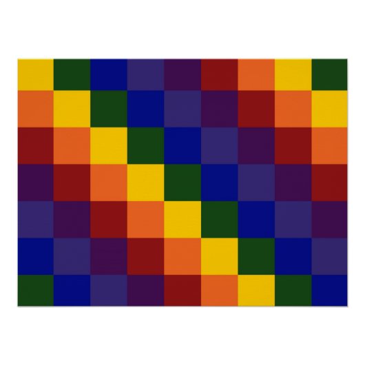 市松模様に虹 ポスター (正面)