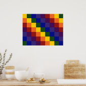 市松模様に虹 ポスター (キッチン)