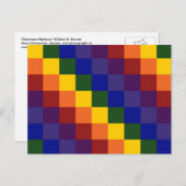 市松模様に虹 ポストカード (正面/裏面)