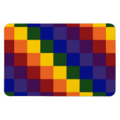 市松模様に虹 マグネット (横)