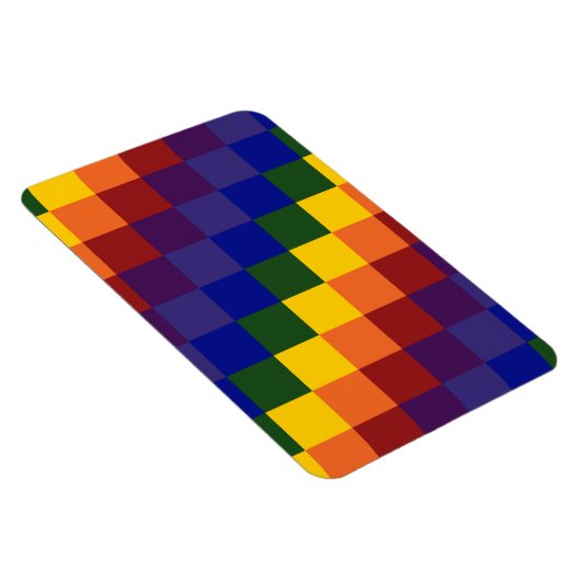 市松模様に虹 マグネット (右側)