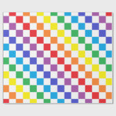 市松模様に虹 ラッピングペーパー (フラット)