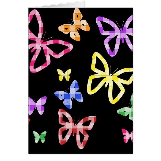 市松模様に蝶 (正面)