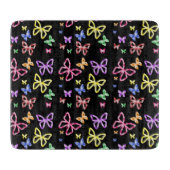 市松模様に蝶 カッティングボード (正面)