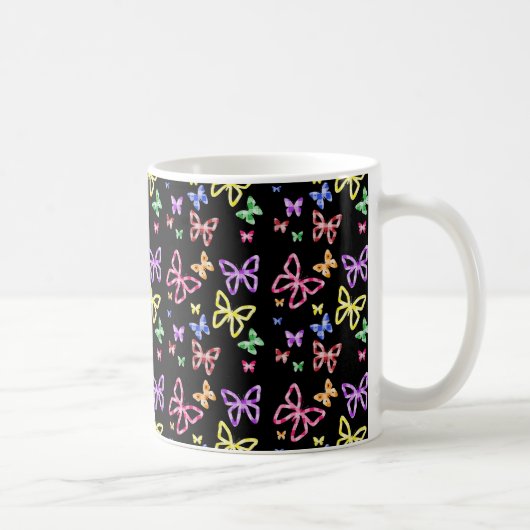 市松模様に蝶 コーヒーマグカップ (右)