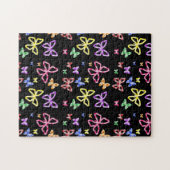 市松模様に蝶 ジグソーパズル (横)