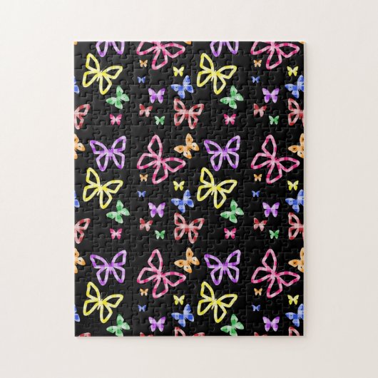 市松模様に蝶 ジグソーパズル (縦)