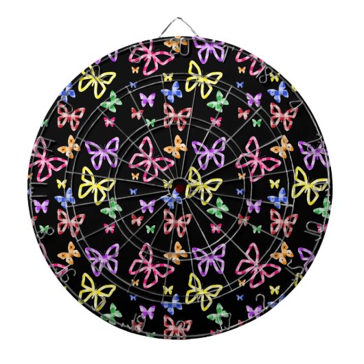 市松模様に蝶 ダーツボード (正面)