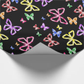 市松模様に蝶 ラッピングペーパー (角)