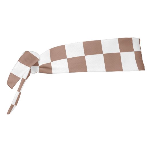 市松模様に角型モカ茶ホワイトレトロ タイヘッドバンド (回転270)