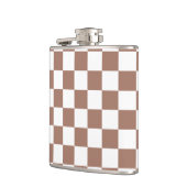 市松模様に角型モカ茶ホワイトレトロ フラスク (左)