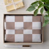 市松模様に角型モカ茶ホワイトレトロ 薄葉紙 (ギフト)