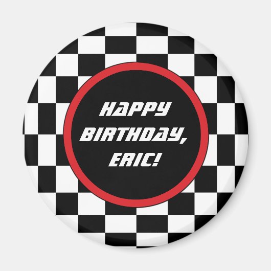 市松模様に角 マグネット (正面)