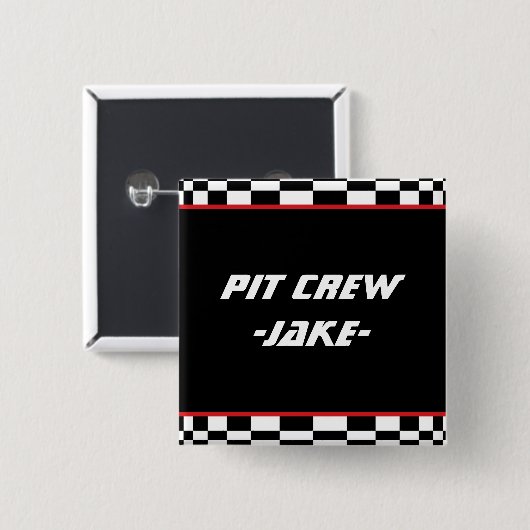 市松模様に角 缶バッジ (正面&裏面)